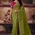 Mehendi organza handwork motif work crystal beads work saree with blouse