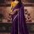 violet fendy satin handwork motif work crystal beads work saree with blouse