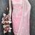 women's pink unstitched chanderi cotton dress material with embroidered dupatta