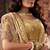 cream satin patta handwork motif work crystal beads work saree with blouse