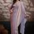 Light mauve velvet satin handcrafted cutdana & zarkan borders saree with blouse