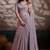 Light mauve velvet satin handcrafted cutdana & zarkan borders saree with blouse