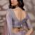Light mauve velvet satin handcrafted cutdana & zarkan borders saree with blouse