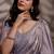 Light mauve velvet satin handcrafted cutdana & zarkan borders saree with blouse