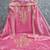women's pink unstitched organza dress material with embroidered dupatta