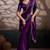 Wine velvet satin handcrafted cutdana & zarkan borders saree with blouse