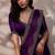 Wine velvet satin handcrafted cutdana & zarkan borders saree with blouse