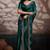 Emerald velvet satin handcrafted cutdana & zarkan borders saree with blouse