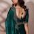 Emerald velvet satin handcrafted cutdana & zarkan borders saree with blouse