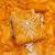 women's orange unstitched cembric cotton dress material with printed dupatta