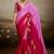 Pink & rani soft chiffon zari woven chit pallu patta sleeve saree with blouse