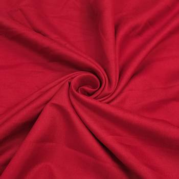 women's red unstitched cembric cotton dress material with printed dupatta 4