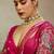 Pink & rani soft chiffon zari woven chit pallu patta sleeve saree with blouse