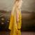 Cream & yellow soft chiffon zari woven chit pallu patta saree with blouse