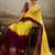 Yellow & maroon soft chiffon zari woven chit pallu patta saree with blouse