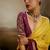 Yellow & maroon soft chiffon zari woven chit pallu patta saree with blouse