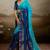 Sky & blue soft chiffon zari woven chit pallu patta saree with blouse