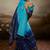 Sky & blue soft chiffon zari woven chit pallu patta saree with blouse