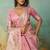 pink tissue zari woven, patta, chit pallu with small buttis all over saree with blouse