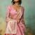 pink tissue zari woven, patta, chit pallu with small buttis all over saree with blouse