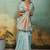 sky blue tissue zari woven, patta, chit pallu with small buttis all over saree with blouse