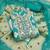 women's sea green unstitched banarasi cotton dress material with woven dupatta