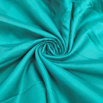 women's sea green unstitched banarasi cotton dress material with woven dupatta 3