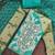 women's sea green unstitched banarasi cotton dress material with woven dupatta