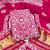 women's magenta unstitched banarasi cotton dress material with emblished dupatta