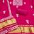 women's magenta unstitched banarasi cotton dress material with emblished dupatta