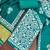 women's sea green unstitched banarasi cotton dress material with emblished dupatta