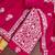 women's magenta unstitched banarasi cotton dress material with emblished dupatta