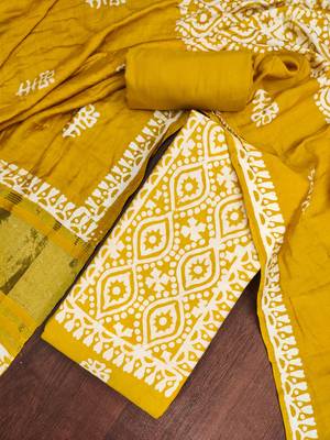 women's light green unstitched banarasi cotton dress material & emblished dupatta 4