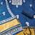 women's blue unstitched banarasi cotton dress material with emblished dupatta
