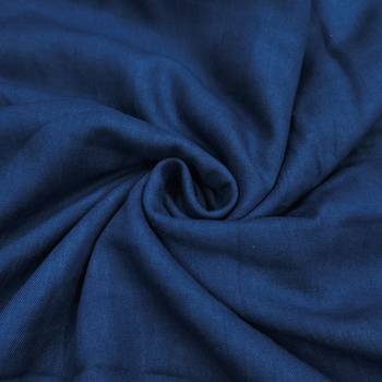 women's blue unstitched banarasi cotton dress material with emblished dupatta 3