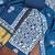 women's blue unstitched banarasi cotton dress material with emblished dupatta