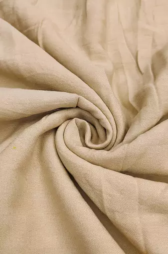 women's beige unstitched banarasi cotton dress material with emblished dupatta