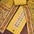 women's mustard unstitched banarasi cotton dress material with emblished dupatta
