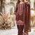 Brown heavy mal chanderi party wear embroidery suit set