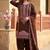 Brown heavy mal chanderi party wear embroidery suit set