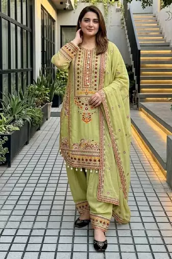 Pista heavy mal chanderi party wear embroidery suit set