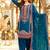 Sky blue heavy mal chanderi party wear embroidery suit set