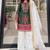 Green heavy natural silk party wear embroidery suit set