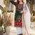 Green heavy natural silk party wear embroidery suit set