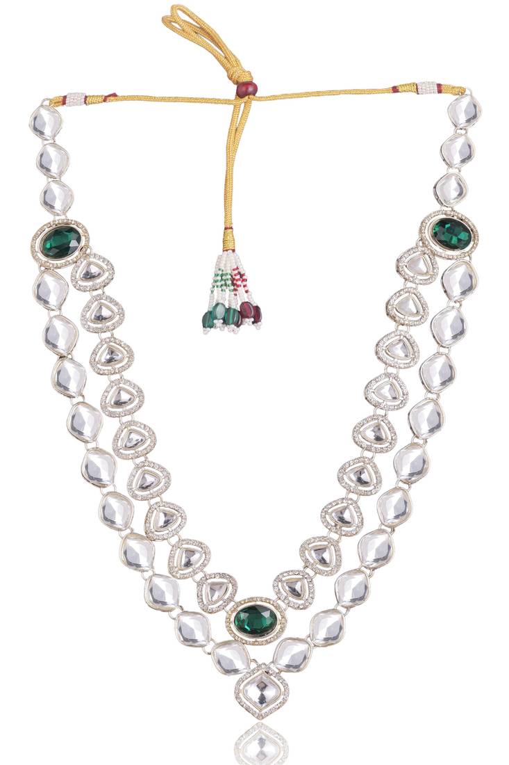 Green kundan necklace for men – traditional wedding jewellery