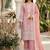 Peach heavy faux georgette party wear embroidery suit set