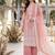 Peach heavy faux georgette party wear embroidery suit set