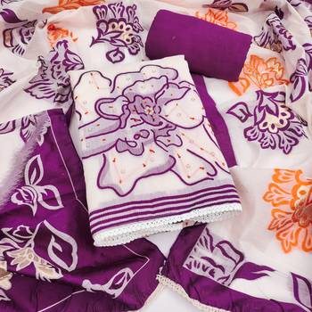 women's multi unstitched pure banarasi cotton dress material with woven dupatta 1