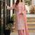 Peach heavy faux georgette party wear embroidery suit set