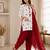 Red pure cameric cotton party wear embroidery suit set